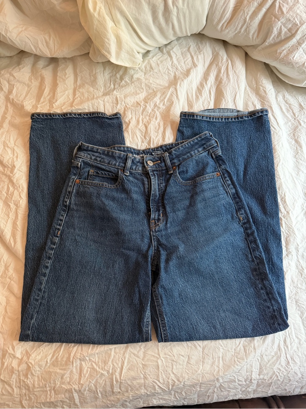 Old Navy Women’s Wide-Leg Jeans in Dark Blue